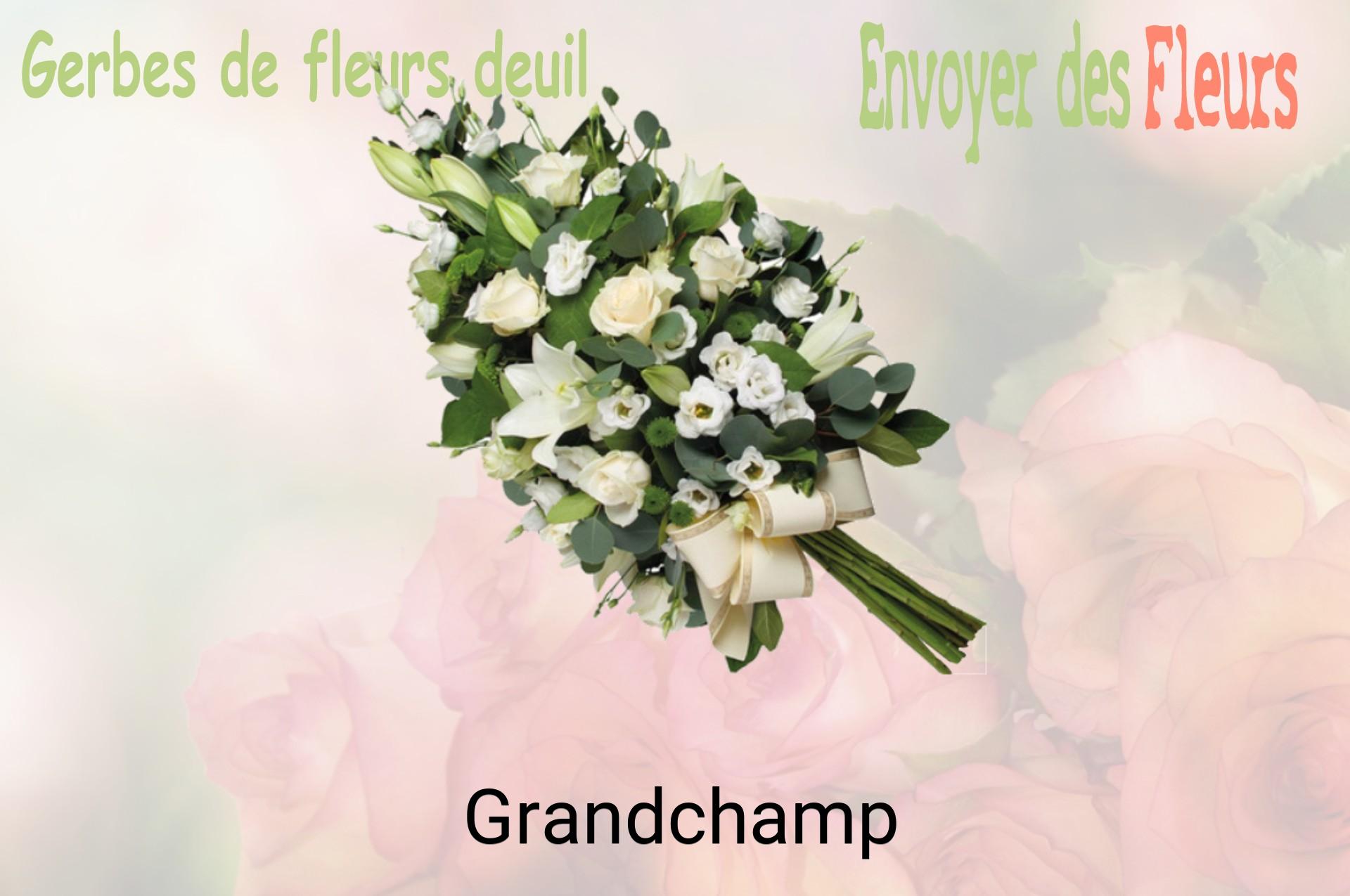Gerbe de fleurs de deuil livrée à Grandchamp